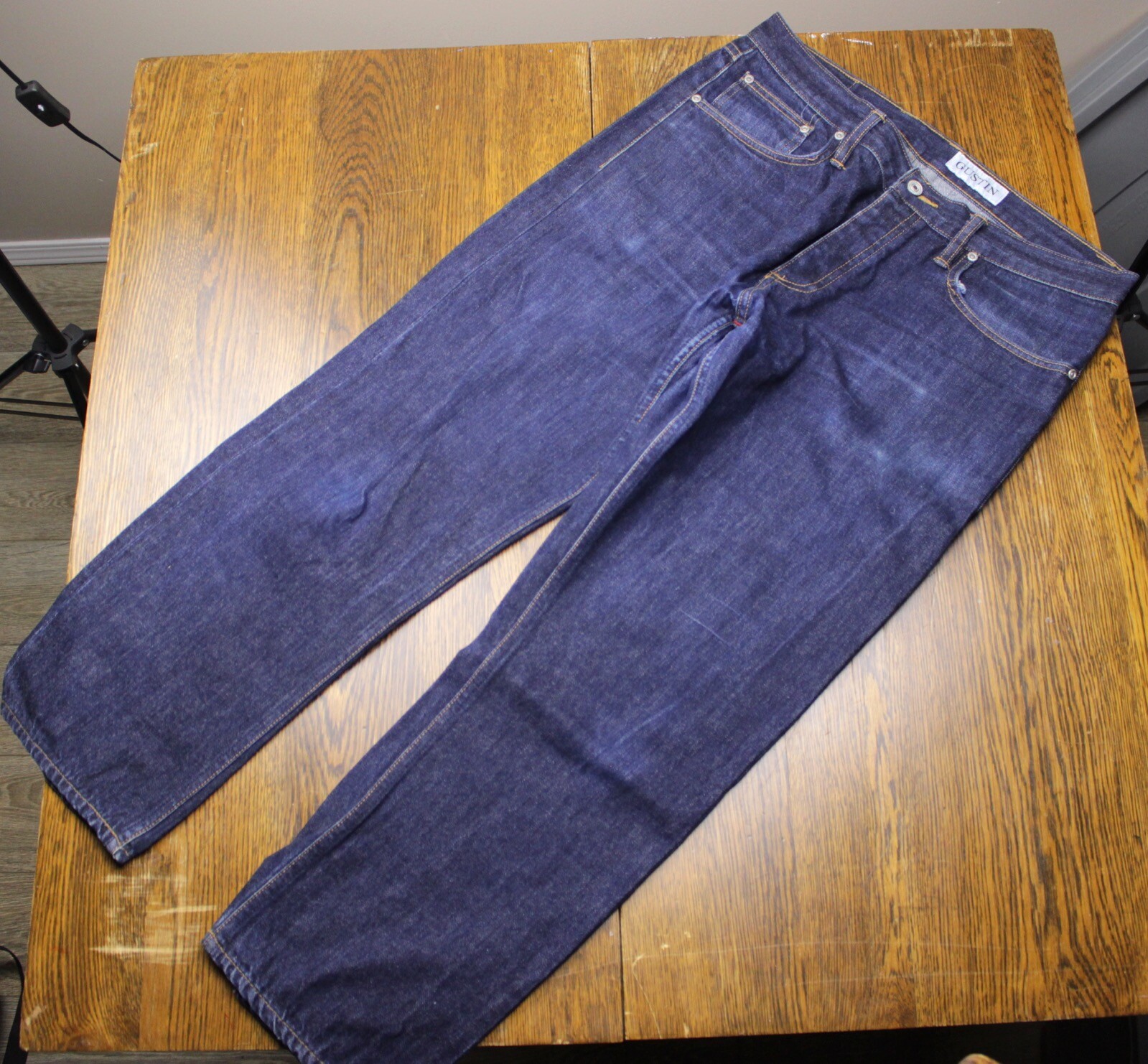 GUSTIN selvedge mens denim jeans 37 straight leg raw … Gem