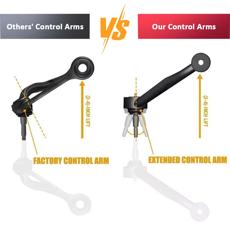 For Toyota Tundra 2000-2006 2001-2007 Sequoia 2-4" Lift Front Upper Control Arm - Image 3 of 4