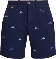  125 Polo Ralph Lauren Men's, 9" Chino Cotton Shorts, Newport Navy, 35