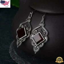 Boho Drop Earrings 925 Silver Plated Jewelry  1 Pair Simulated