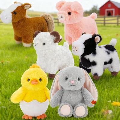 MaoGoLan 6-Pack Stuffed Farm Animal Bulk Plush Toys Set 10  Soft Stuffed Animals