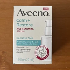Aveeno Calm Restore Age Renewal Serum Sensitive Skin 1 fl Oz (29 mL) New in Box