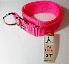 Valhoma Ply Nylon Dog Collars - 24" x 1.34 inch Wide -4 holes