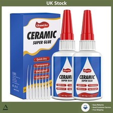 Ultra Strong Ceramic Repair Glue Waterproof Food Grade Adhesive 35g x2 Pack