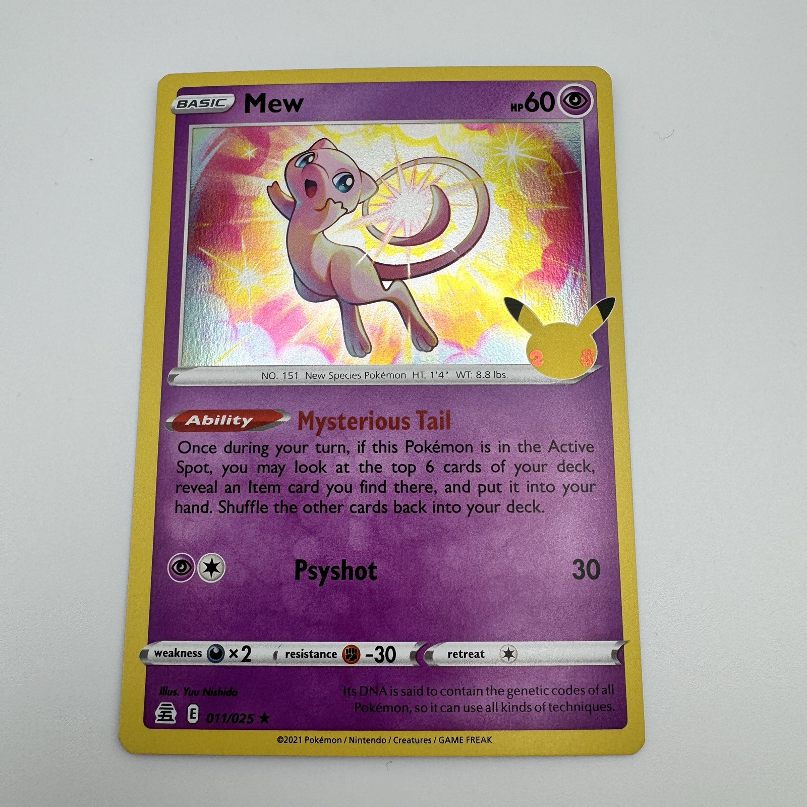 Pokémon TCG Mew 011/025 Celebrations Holo Rare NM-M Never Played! Pokemon Sleeve