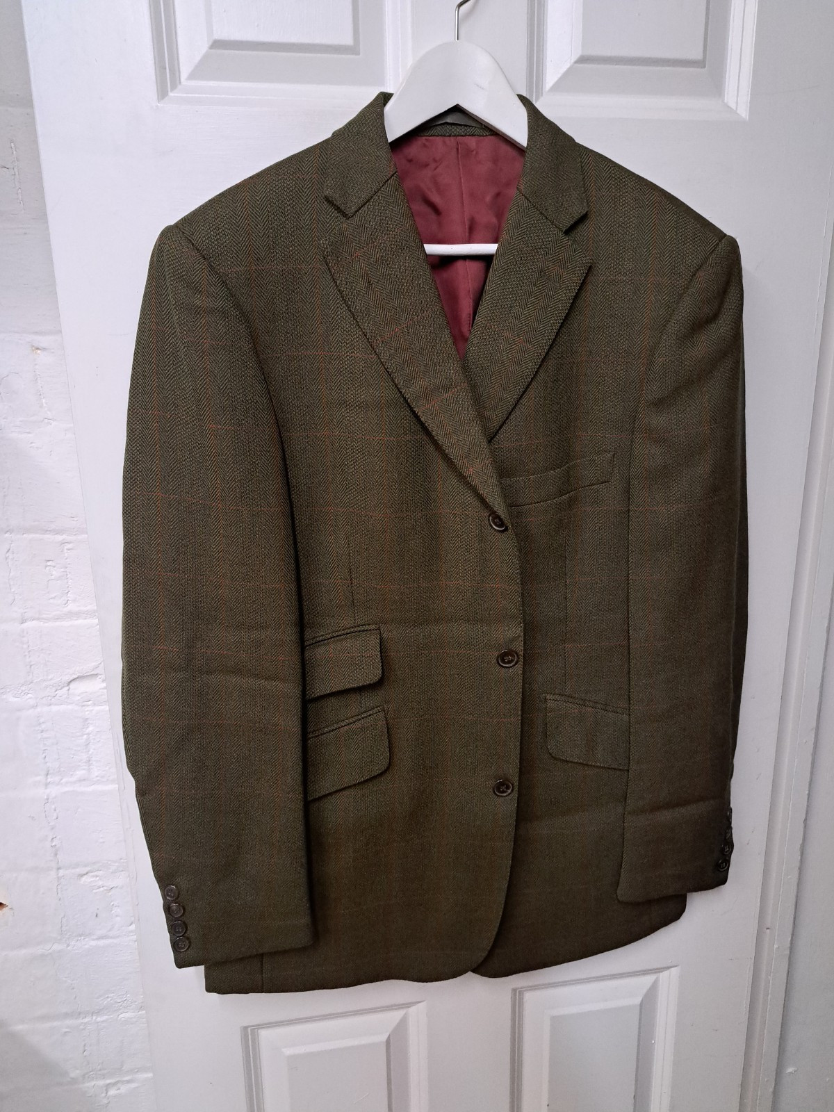FILA GIEVES HAWKES TWEED GIACCA BLAZER 42 CORTO CHECK VERDE SAVILE ROW LONDRA E