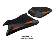 Seat saddle cover Mora Orange OR + logo Tpz compatible KTM 390 DUKE 2024 2026
