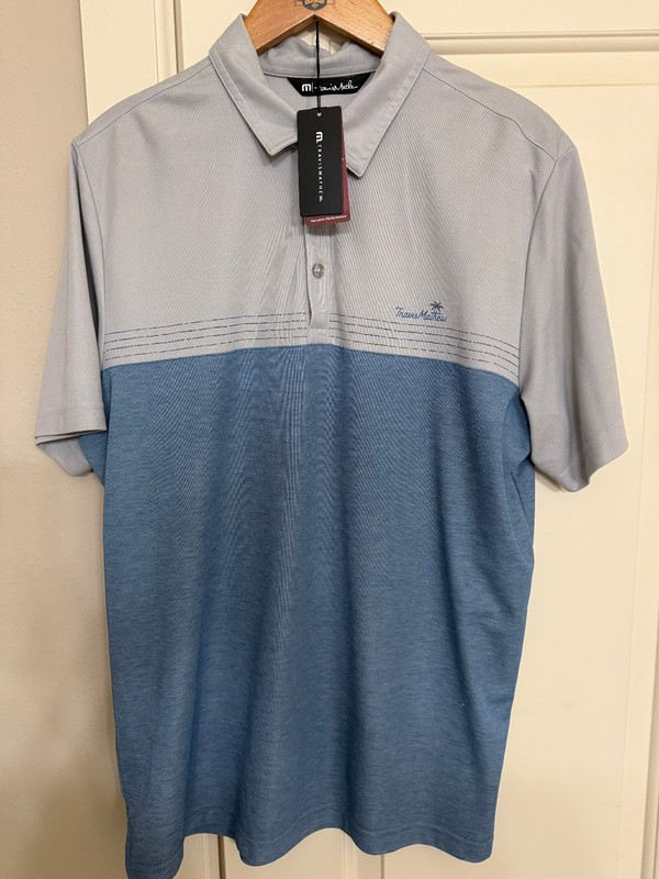 *NEW* Travis Mathews Polo (large w/ tag) Gray & Blue