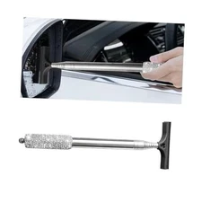Bling Car Rearview Mirror Wiper, Retractable Rhinestone Vehicle Window White