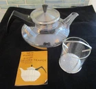 Vintage Mcm PYREX Glass & STAINLESS 6 CUP Teapot & Brewer #6406 *READ