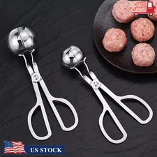 3 pc Non Stick Meatball Shaper Tongs Stainless Steel Easy Clean Kitchen Gadget