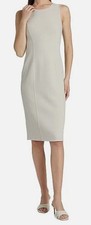 Michael Kors Collection Women's Beige Round Neck Sleeveless Sheath Dress Size 8