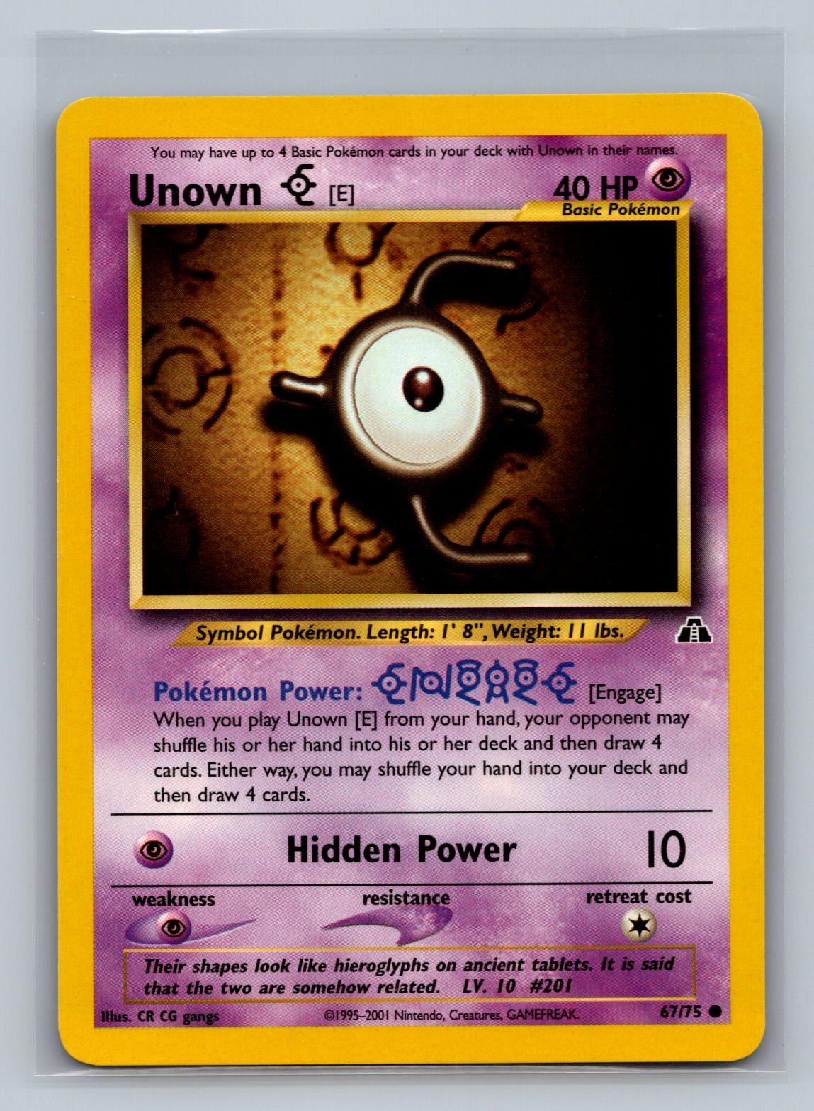Unown [E] 67/75 Common Neo Discovery Pokemon Unlimited Near Mint