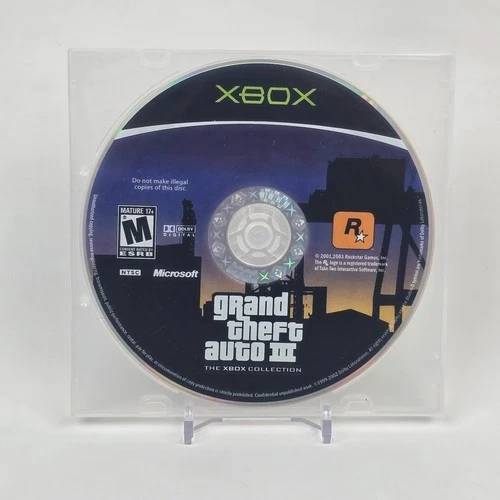 Grand Theft Auto III GTA 3 (Original Xbox) Black Label Disc TESTED