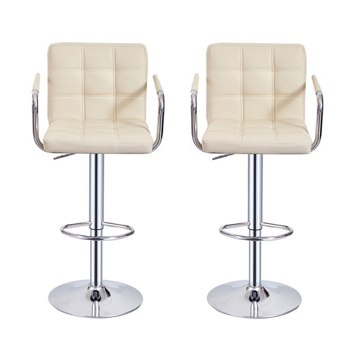 Faux Leather Barstool Chrome Base Stool Counter Height Stool Breakfast Bar Chair - Picture 127 of 172