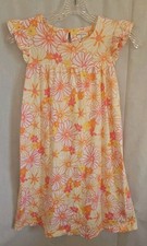 Lands' End Girls Size 12 Floral Print Knit Fit Flare Dress Multicolor