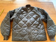 Dickies Men's Quilted Bomber Jacket Black Large Full Zip Classic