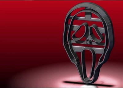 Black Plastic Ghost Face Cookie Cutter Halloween