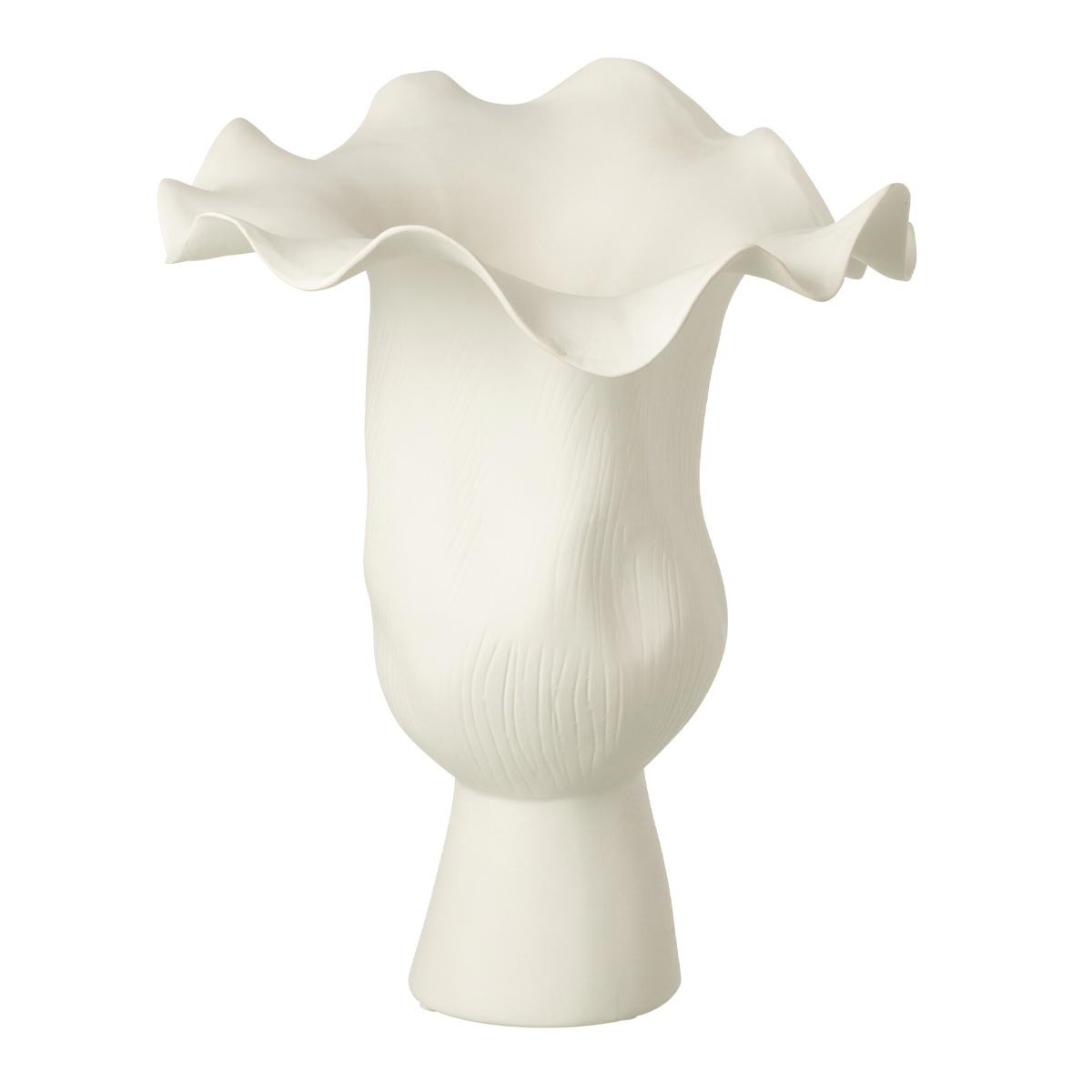Vase en céramique blanche Helix 43cm au design haut de gamme