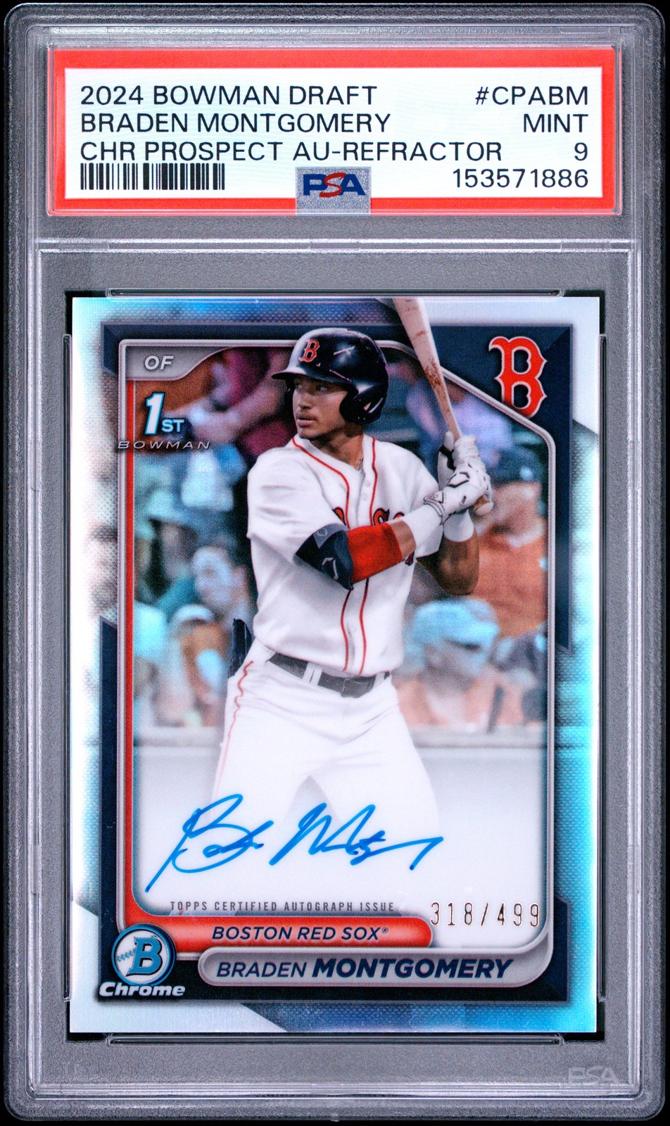 2024 BOWMAN DRAFT CHROME PROSPECT AUTOS #CPABM BRADEN MONTGOMERY 318/499 PSA 9