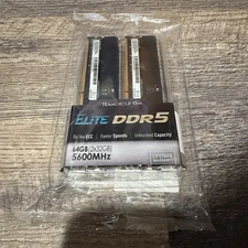 TEAMGROUP Elite DDR5 64GB Kit (2x32GB) 5600Mhz PC5-44800 ECC TED532G5600C46BK