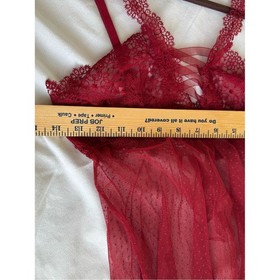 La Perla Red Lace Lingerie Satin Waist Sheer Small 2 Sexy Nighty Dress Babydoll