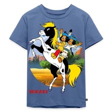 Yakari Und Regenbogen Auf Kleiner Donner Kinder Premium Bio T-Shirt