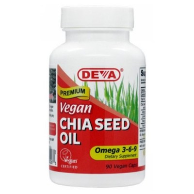 Vegan Chia Seed Oil  90 vcaps By Deva Vegan Vitamins