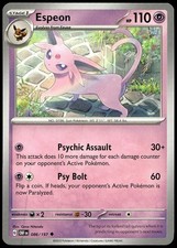 Espeon 086/197 Uncommon Obsidian Flames Pokemon Near Mint