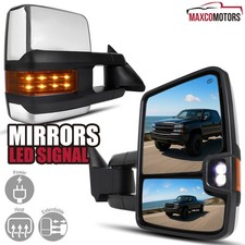 Tow Mirrors Fits 2003-2007 Chevy Silverado 1500 Chrome Power Heatedled Signal Tow Mirrors Fits 2003-2007 Chevy Silverado 1500 Chrome Power Heatedled Signal