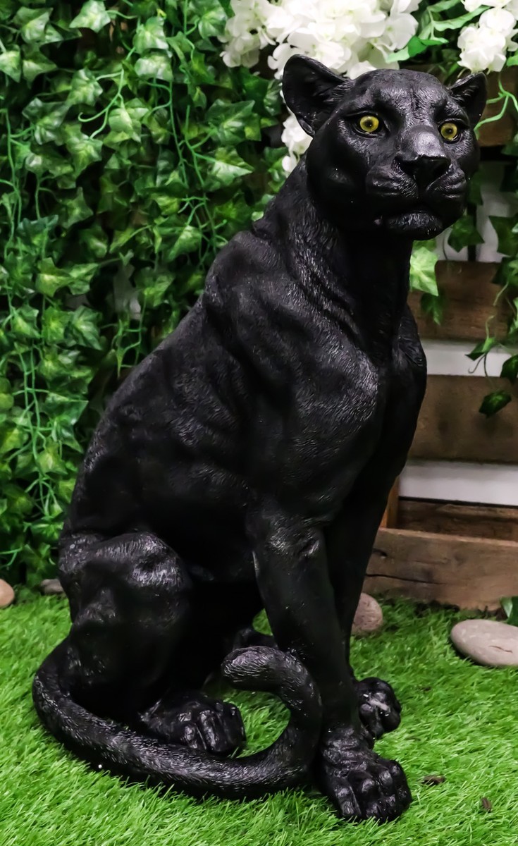 Ebros Realistic Large Black Ghost Panther Jaguar Hunter 20