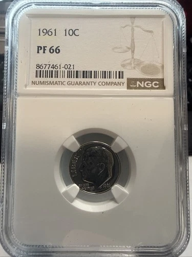 90% SILVER 1961 Roosevelt Dime Proof NGC PF66 Philadelphia Uncirculated 10C