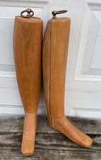 Vintage Wood BOOT Trees Shapers with Brass Rings D. Mackay New York Equestrian
