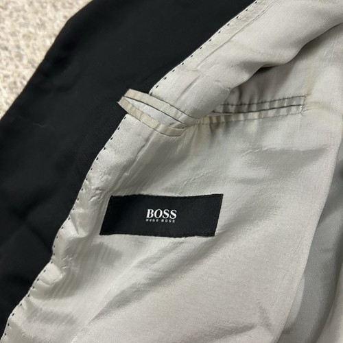 Hugo Boss Super 100 Suit Men's 40R Pants 32X30 Black Wool USA Made (Flaws) - Picture 16 of 17