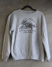 vintage Prairie Mountain Alaska Moose Gray Men's Crewneck Pullover Sweatshirt M