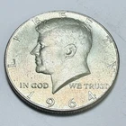 1964 Kennedy Half Dollar • 90% Silver • Circulated Coin - Free Shipping #8231