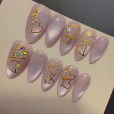 Heart Design Handmade Nail Tips M Size, New, Nail Art Supplies