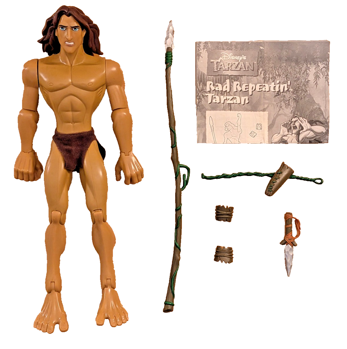 Vintage 1999 Mattel Disney Rad Repeatin' Tarzan Action Figure Rare