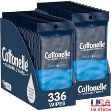 Flushable Wet Wipes 24 Packs 336 Biodegradable Gentle Skin Odor Removal New