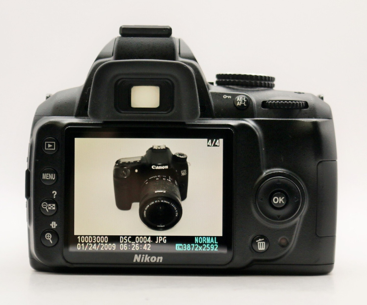 Nikon D3000 DSLR Camera Kit w/ 18-55mm VR Lens + Battery, Charger