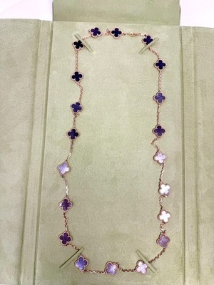 Van Cleef & Arpels Vintage Alhambra 20 Motifs Rose Gold, Silver Obsidian