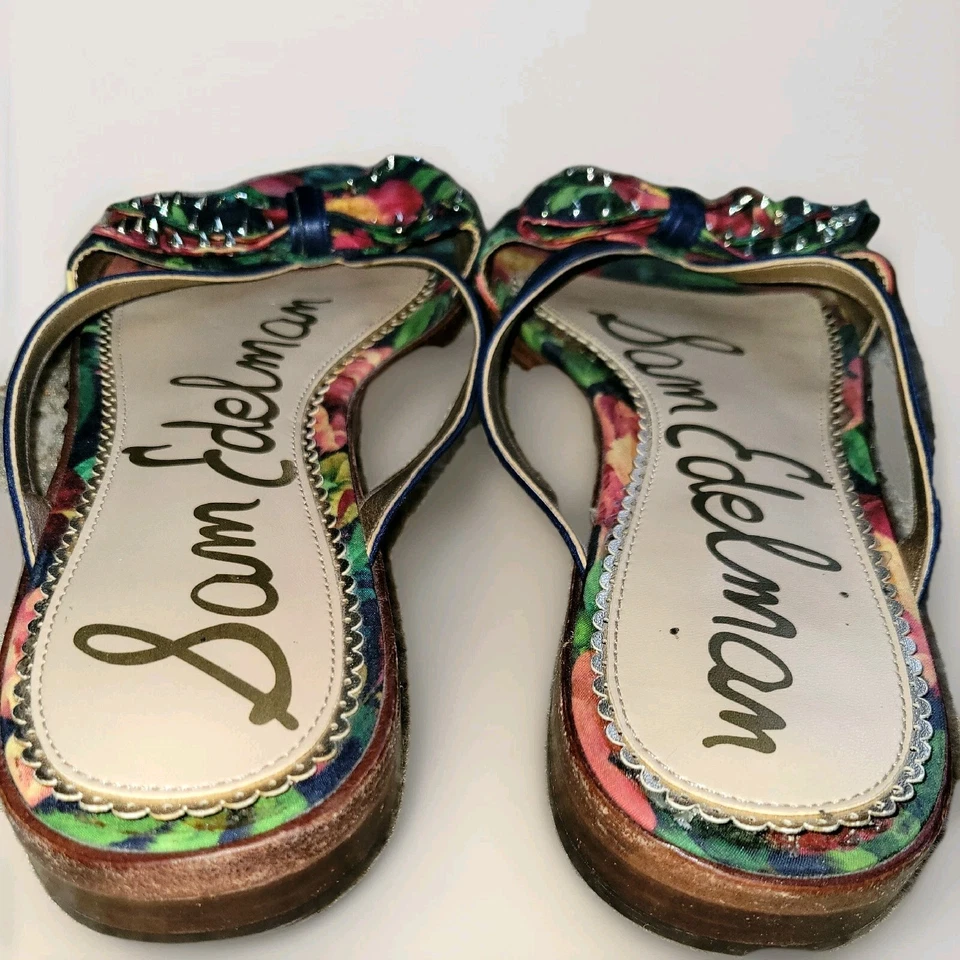 Sandalia de Vestido Sam Edelman Dariel Estampado Floral Tachonado Lazo Talla 9 Foto 3 de 3