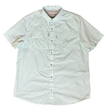 Duck Camp Shirt Mens XLT Green Short Sleeve Button Up Vented Hunting Fishing