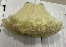 Vtg PETTICOAT Square Dancing 23 Yellow VERY FULL Layers Tiers Caroline