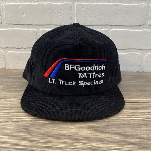 Vintage BF Goodrich Cap Black Corduroy Snapback Hat