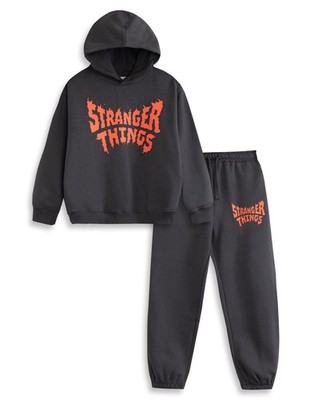 Stranger Things Grau Logo Set aus Sweatshirt und Jogginghose Unisex Kinder