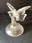 Vtg Fenton Art Glass Figurine Butterfly Ring Holder Satin Frosted Crystal Signed
