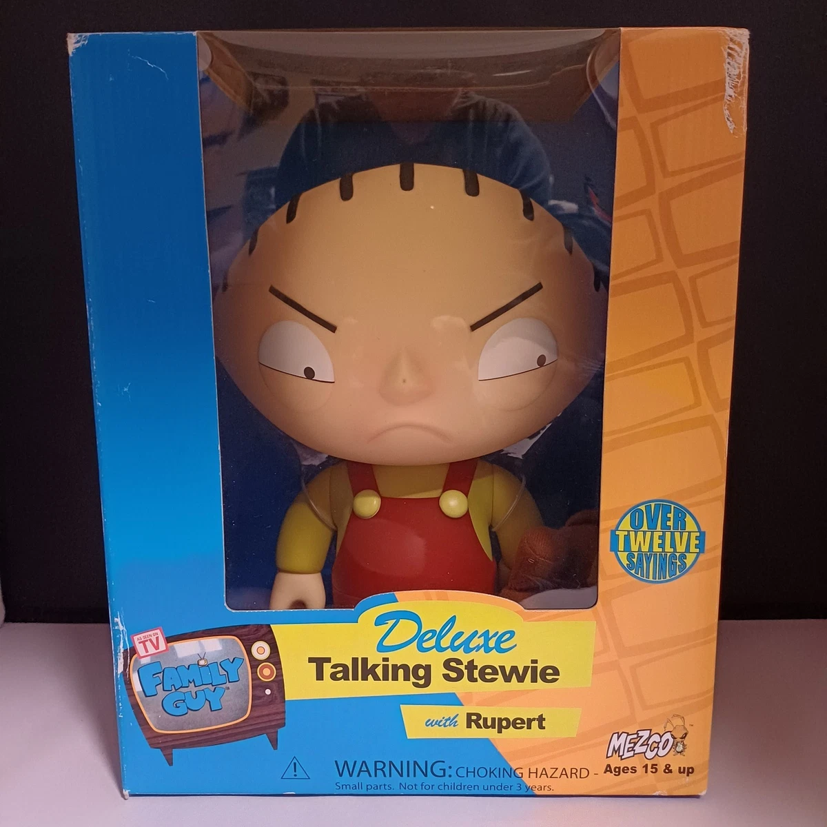 MEZCO FAMILY GUY DELUXE TALKING STEWIE WITH RUPERT 11" FIGURE