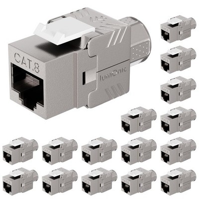  16er Set Premium Keystone RJ45 CAT8.1, einfache, werkzeuglose Montage, T568A/B 