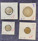 4 Coin Lot (Barber Silver Half Dollar 1907D; Mercury Silver Dime 1929S; & more)